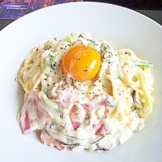 簡単☆きのこのクリームソースパスタ